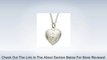 Silver Plated Heart Locket Etched Cross Pendant Children's Religious Jewelry First Communion Gifts w/Chain Necklace 16