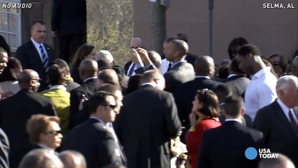 Watch Obama walk across Edmund Pettus Bridge in Selma