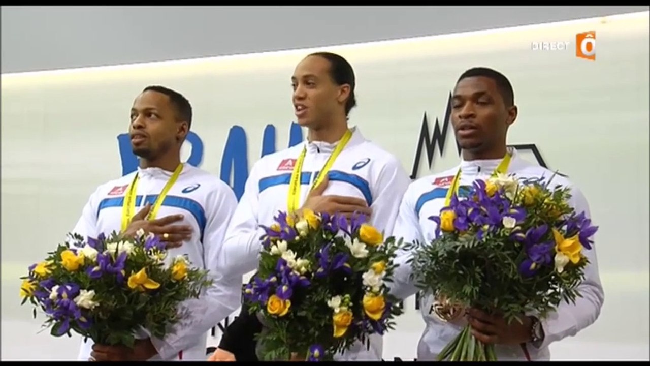 ChE athlé en salle, 60m haies H,  mars 2015 (podium du triplé français historique)