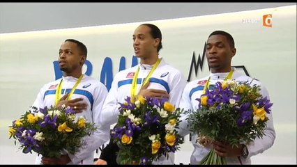 ChE athlé en salle, 60m haies H,  mars 2015 (podium du triplé français historique)
