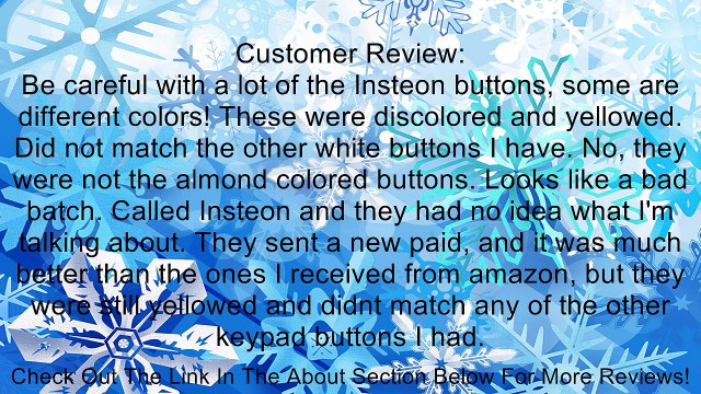 INSTEON 2322-382 FanLinc Button Kit for KeypadLinc, White Review