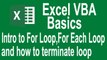 Excel VBA Basics!For Loop and For each loop intro(Tut# 9| VBA Basics for Beginners)