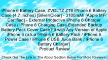 iPhone 6 Battery Case, ZVOLTZ ZT6 iPhone 6 Battery Case (4.7 Inches) [Silver/Clear] - 3100mAh [Apple MFI Certified] - External Protective iPhone 6 Charger Case / iPhone 6 Charging Case Extended Backup Battery Pack Cover Case Fit with Any Version of Apple