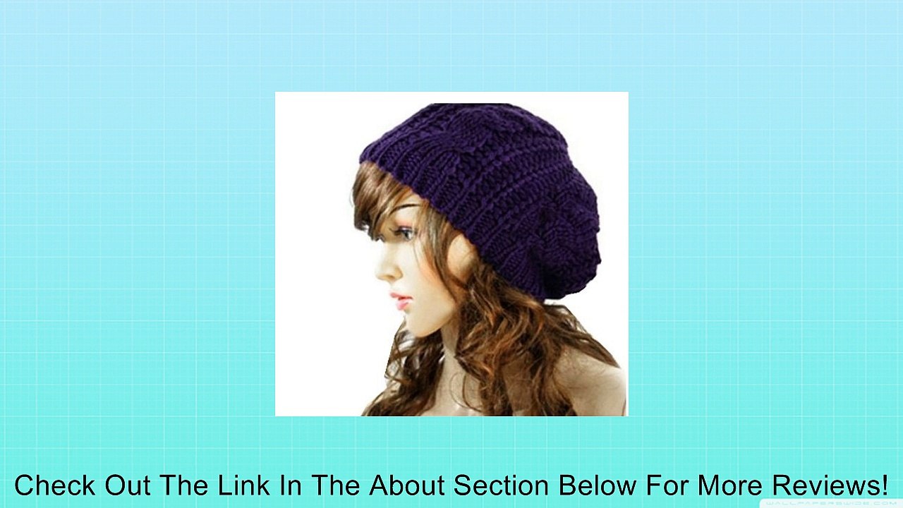 WAWO Women Beret Braided Baggy Beanie Crochet Knitting Warm Winter Wool Hat Ski Cap Review