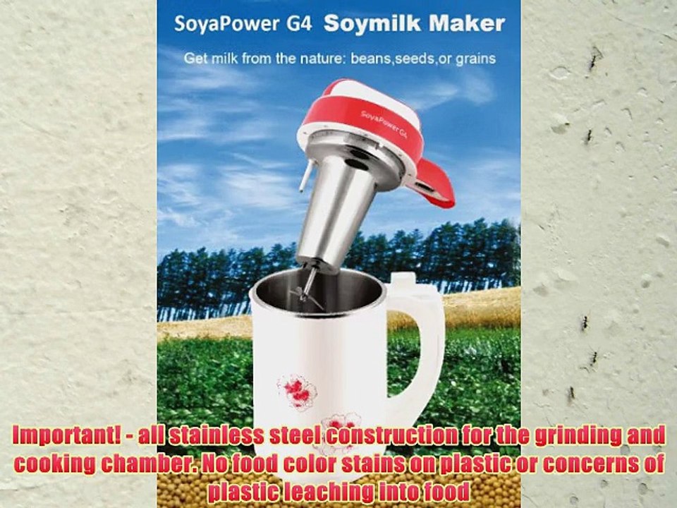 Soyapower G4 Soy Milk Maker Almond Maker Rice Milk Maker Quinoa Milk