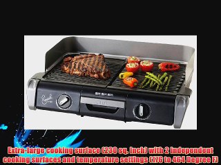 Emeril by T-fal TG8018 1700-Watt Grill Station with 2 Independent Temperature Controls Silver