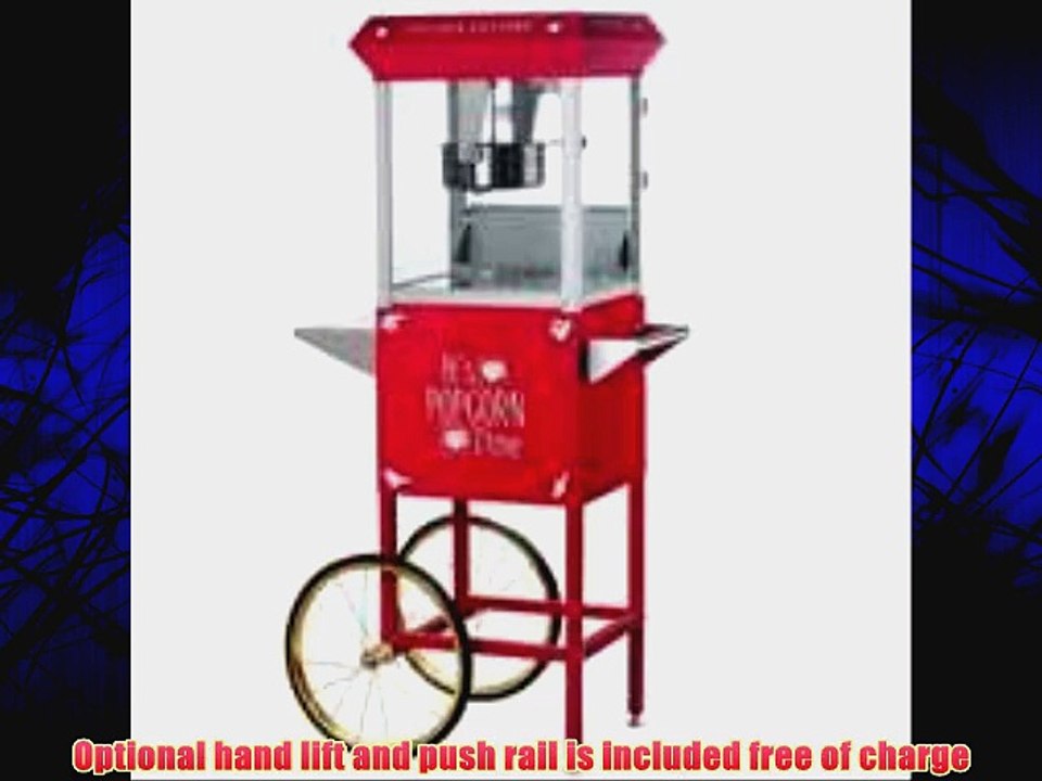 Great Northern Popcorn Red Popcorn Time 6 oz. Ounce Antique Popcorn Machine and Cart