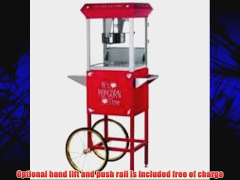 Great Northern Popcorn Red Popcorn Time 6 oz. Ounce Antique Popcorn Machine and Cart