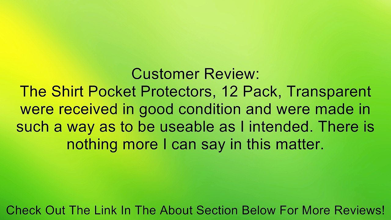 Shirt Pocket Protectors, 12 Pack, Transparent Review