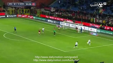Nicolas Lopez Goal AC Milan 2 - 2 Verona Serie A 7-3-2015