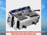 Heavy Duty 20L Dual Tank Stainless Steel Electric Deep Fryer w/ Drain Timer Baskets for French
