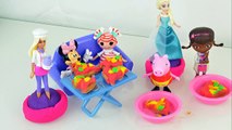 Peppa Pig Frozen toys video Play Doh Pizza Barbie