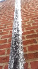 Ice on frozen pipe melting from the inside out
