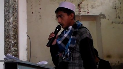 Asad ul Rehman is thanking his juniors at farewell party in govt high school ban bajwa pasrur