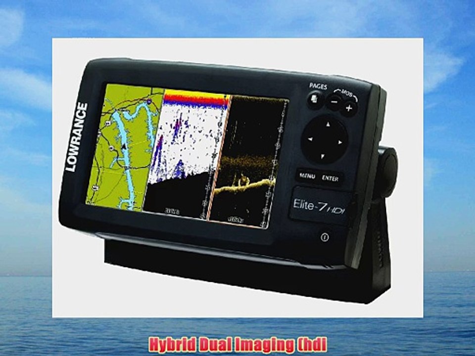 Lowrance Elite-7 000-10968-001 7-Inch Color PlotterSounder with Basemap and 83/200 Transom