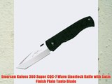 Emerson Knives 360 Super CQC-7 Wave Linerlock Knife with Satin Finish Plain Tanto Blade