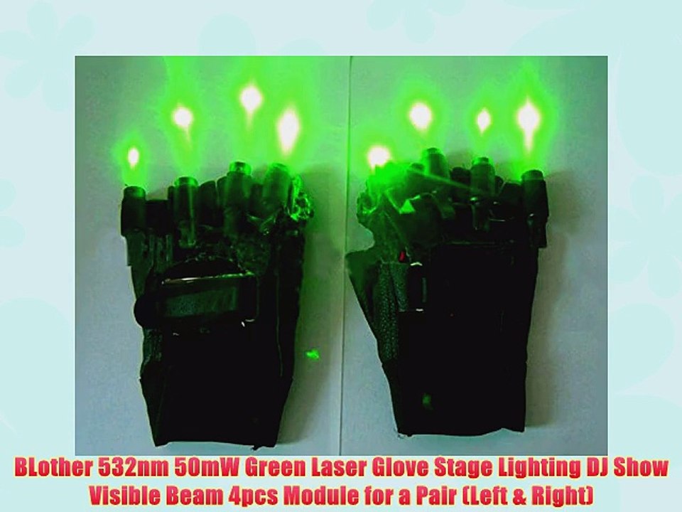 BLother 532nm 50mW Green Laser Glove Stage Lighting DJ Show Visible Beam 4pcs Module for a