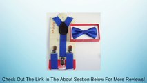Kids BLUE Tuxedo Bow Tie And Supenders Set - PreTied Bow Tie With Adjustable Children Suspenders Review