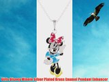 Girls Disney Minnie Silver Plated Brass Enamel Pendant Enhancer