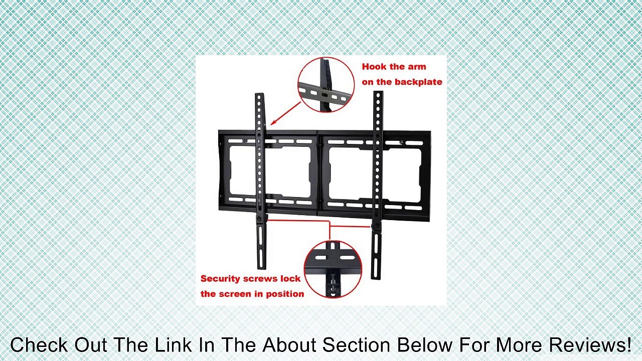 VideoSecu Low Profile TV Wall Mount for Most 32" - 65" LCD, LED, Plasma, HDTV Flat Panel TV with VESA up to 600x400 mm, Universal Wall Mounts Bracket ---Compatible with Sony Bravia, Samsung, LG, Haier, Panasonic, Vizio, Sharp AQUOS, Westinghouse, Pioneer,