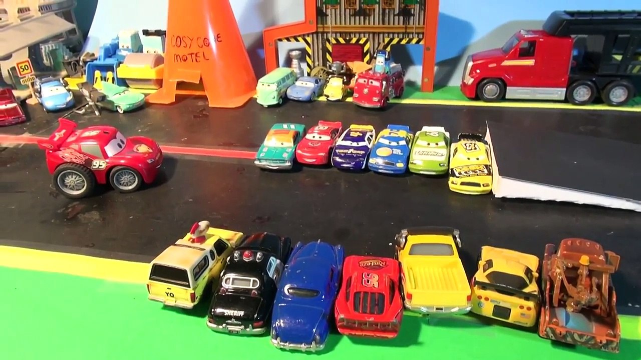 Disney Pixar Cars with Funny Car Lightning McQu...