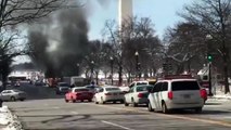 Fire by the White House : Looks like a food truck