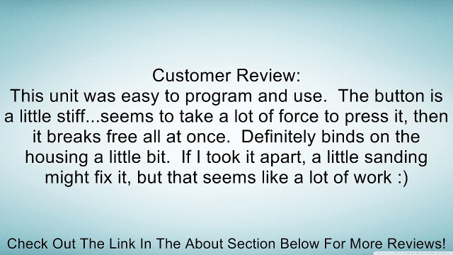 Linear MCT-1 MegaCode Gate or Garage Door Opener Remote Review