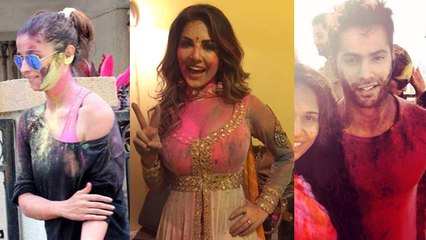 Alia Bhatt,Varun Dhawan,Sonakshi Sinha- Bollywood Celebrities Holi Moments