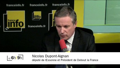 Nicolas Dupont-Aignan trouve "assez angoissant d’entendre un Premier ministre angoissé"… par le FN