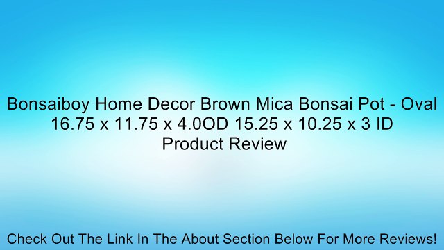Bonsaiboy Home Decor Brown Mica Bonsai Pot - Oval 16.75 x 11.75 x 4.0OD 15.25 x 10.25 x 3 ID Review
