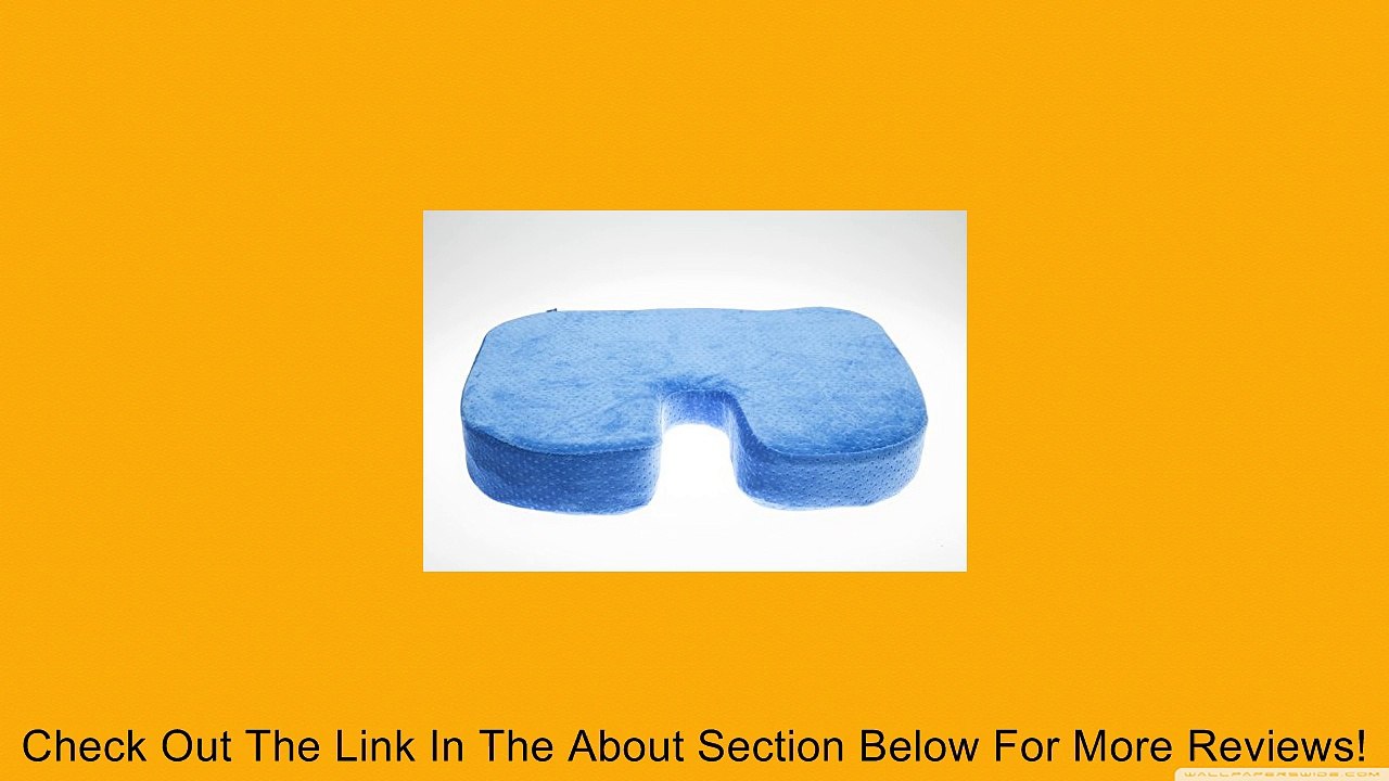 Aeris Memory Foam Seat Cushion - Best High-density Visco Elastic Car Pillow with Machine Washable Plush Velour Cover - Auto Seat Pad - Chair Pad Ideal for Car Seats, Office, Kitchen, Computer Seats, Sofa and Any Other Chairs - Lifetime Free Replacement Gu