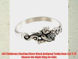 LDS Childrens Sterling Silver Black Antiqued Teddy Bear LDS CTR Choose the Right Ring for Kids