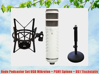 Rode Podcaster Set USB Mikrofon   PSM1 Spinne   DS1 Tischstativ