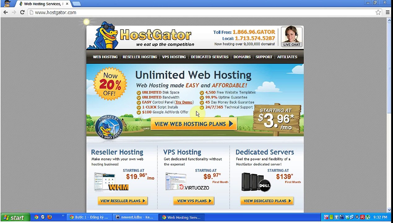 phần 1 - cách 2 - bước 1 -Dang ky hostgator