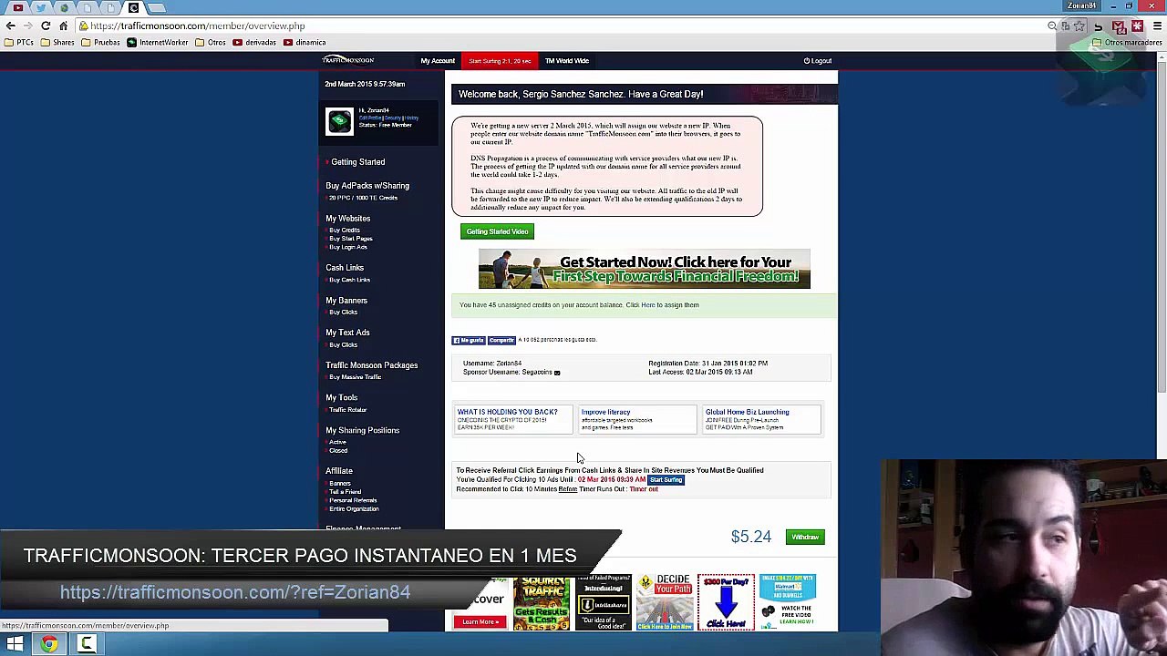 TrafficMonsoon: Tercer pago INSTANTÁNEO + comprobante (02/03/2015)