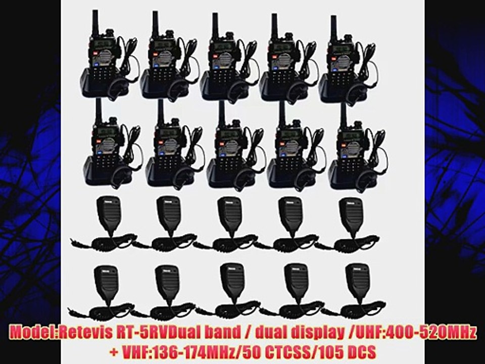 Retevis RT-5RV 5W 128CH UHF 400-520MHz VHF 136-174MHz VOX DTMF/CTCSS/DCS FM with Earpiece Two