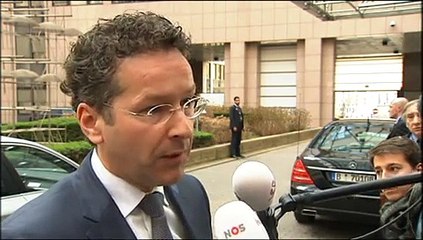Arrival and doorstep Eurogroup President (Dijsselbloem)