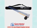 Santiam Fishing Rods Travel Fly Rod 5 Piece 9' 5/6 Line WT Graphite Fly Rod/Reel and Case Combo