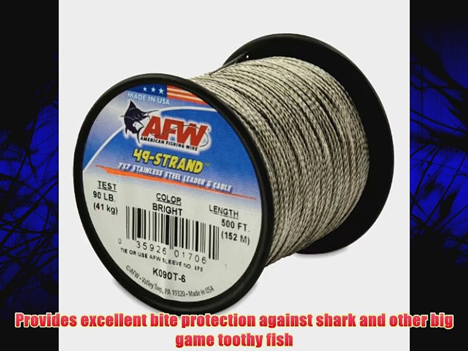 American Fishing Wire 49-Strand Cable Bare 7x7 Stainless Steel Leader Wire Bright Color 900