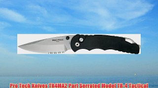 Pro Tech Knives TR4MA2 Part Serrated Model TR-4 Tactical Response 4 Button Lock Knife with