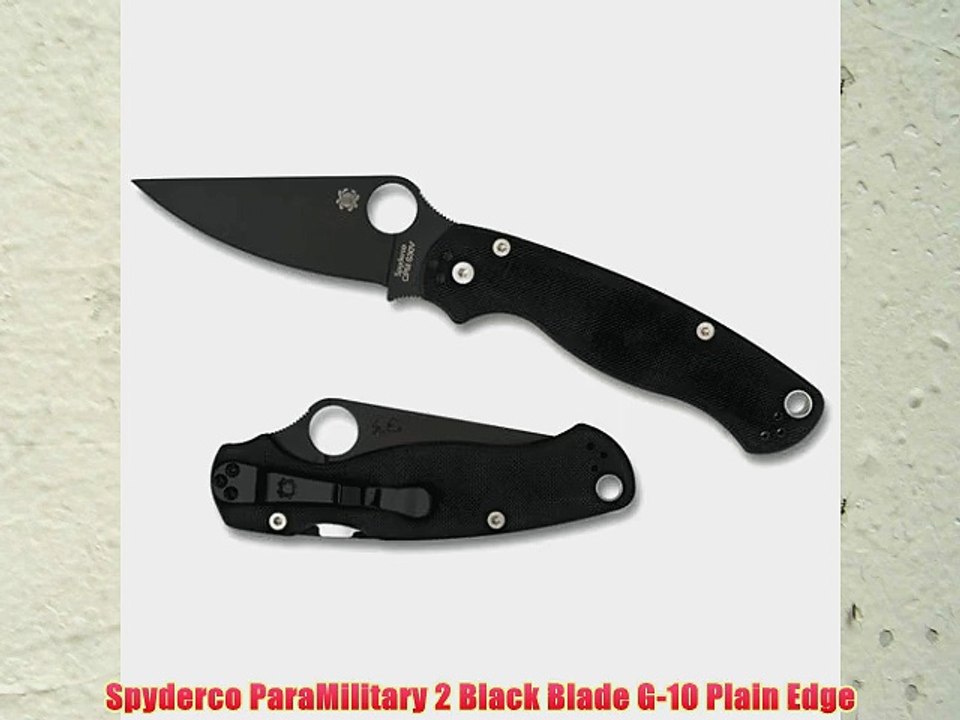 Spyderco ParaMilitary 2 Black Blade G-10 Plain Edge