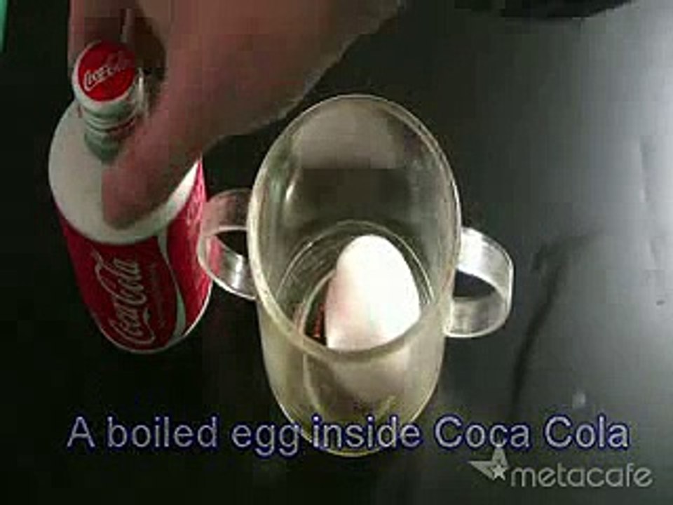 See what happens when mixing an boiled Egg in coke
