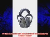 Pro Ears Pro Tac Plus Gold NRR 26 Ear Muffs with 2 Lithium 123 Batteries (Green)