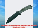 Tops Knives SJ626 Smoke Jumper Fixed Blade Knife with Black Linen Micarta Handles