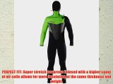 Hyperflex Wetsuits Men's Voodoo 4mm Hooded Front Zip Fullsuit Black/Green - Surfing Windsurfing