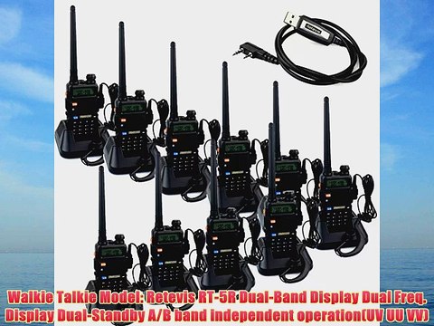 Retevis RT-5R 5W 128CH UHF/VHF 136-174/400-520 MHz Dual Band Dual Standby DTMF/CTCSS/DCS FM