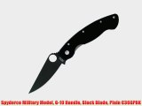 Spyderco Military Model G-10 Handle Black Blade Plain C36GPBK