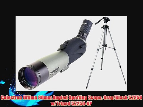 Celestron Ultima 80mm Angled Spotting Scope Gray/Black 52250 w/Tripod 52250-OP