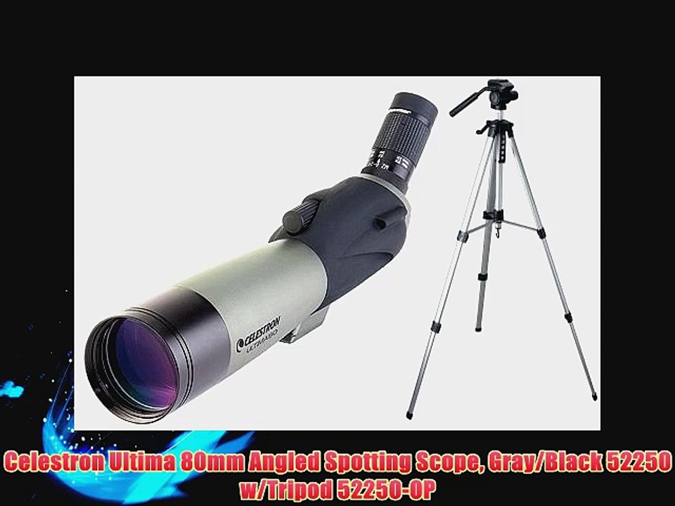 Celestron Ultima 80mm Angled Spotting Scope Gray/Black 52250 w/Tripod 52250-OP