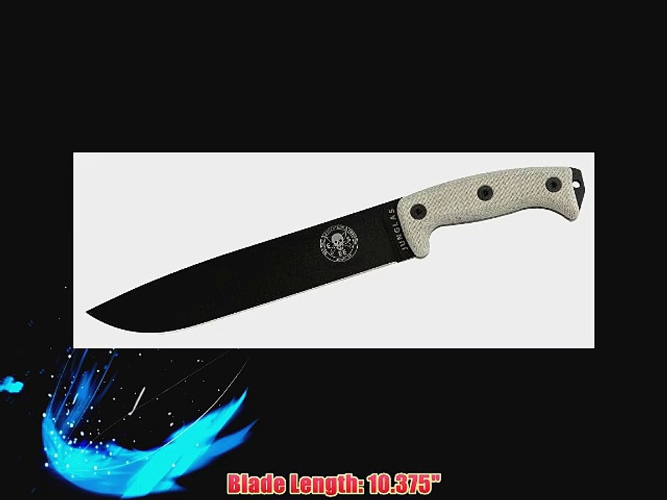 ESEE Knives JUNGLAS Junglas Fixed Blade Knife with Canvas Micarta Handles with Black Sheath